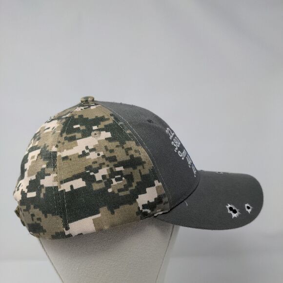 All Faster Than Dialing 911 USA Flag Strapback Hat Camouflage OSFM Patriotic - Picture 4 of 8